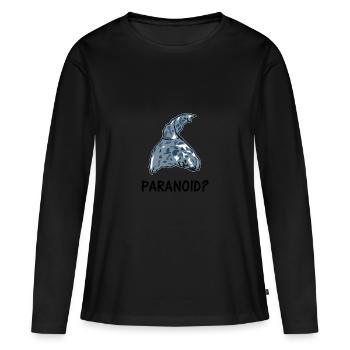 Paranoid? chapeau en aluminium - T-shirt manches longues Premium bio Femme - noir - Devant - Julia (174cm)