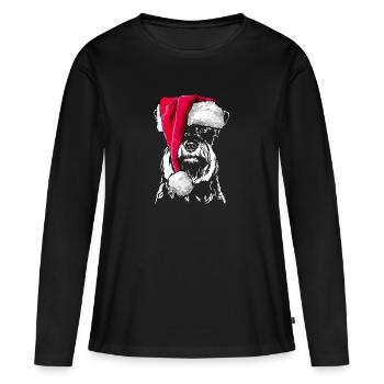 MINIATURE SCHNAUZER Christmas Beanie Wilsigns - Women's Premium Organic Long Sleeve Shirt - black - Front - Julia (174cm)