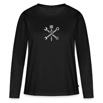 Tools - Frauen Premium Bio Langarmshirt - Schwarz - Vorne - Julia (174cm)