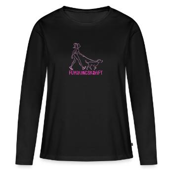 Führungskraft Hund Hundehalterin Geschenkidee - Frauen Premium Bio Langarmshirt - Schwarz - Vorne - Julia (174cm)