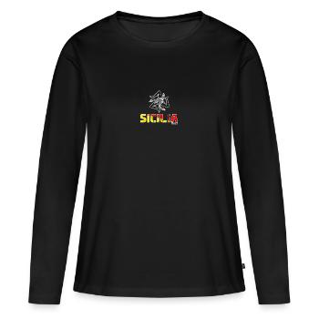 Sicile Sicile Sicilienne Sicile Italie Italien - T-shirt manches longues Premium bio Femme - noir - Devant - Julia (174cm)