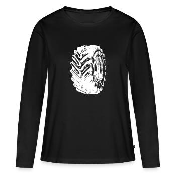 D’énormes pneus pour le sport et les tracteurs - T-shirt manches longues Premium bio Femme - noir - Devant - Julia (174cm)