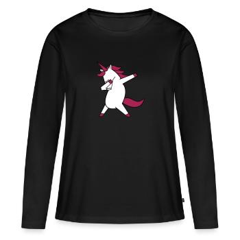 tamponner la licorne - T-shirt manches longues Premium bio Femme - noir - Devant - Julia (174cm)