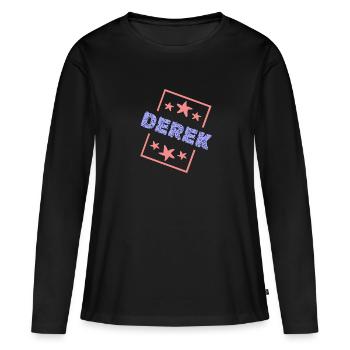 Geschenk für Derek - Frauen Premium Bio Langarmshirt - Schwarz - Vorne - Julia (174cm)