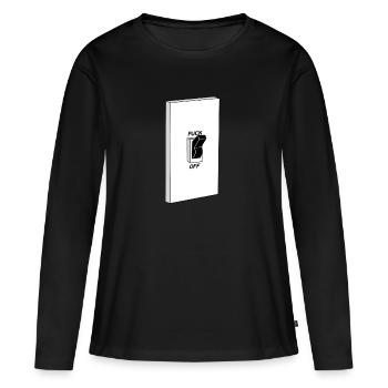 Fuck Off Interrupteur - T-shirt manches longues Premium bio Femme - noir - Devant - Julia (174cm)