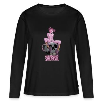 She-Devil 3 - Frauen Premium Bio Langarmshirt - Schwarz - Vorne - Julia (174cm)