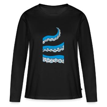 Tentacule de calmar - T-shirt manches longues Premium bio Femme - noir - Devant - Julia (174cm)