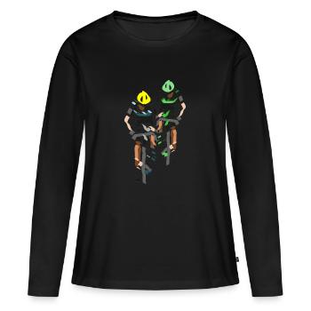 Radfahrer - Frauen Premium Bio Langarmshirt - Schwarz - Vorne - Julia (174cm)