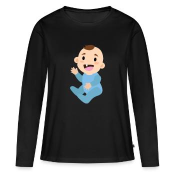 Baby Junge - Frauen Premium Bio Langarmshirt - Schwarz - Vorne - Julia (174cm)