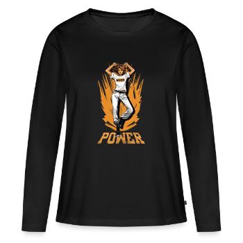 Women Power Women in Power Girls Power - Women's Premium Organic Long Sleeve Shirt - black - Front - Julia (174cm)