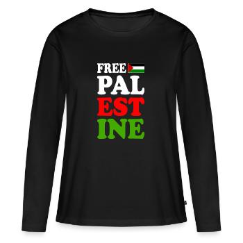 Free palestine - Premium økologisk langærmet T-shirt til kvinder - sort - Foran - Julia (174cm)
