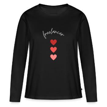 Freelancer / Bestseller - Women's Premium Organic Long Sleeve Shirt - black - Front - Julia (174cm)