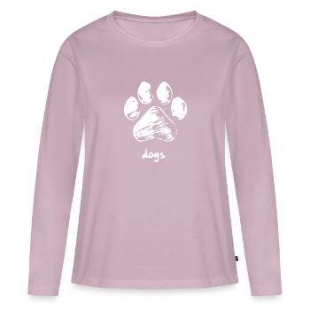 Patte de chien - Chiens - T-shirt manches longues Premium bio Femme - rose poudré - Devant - Julia (174cm)