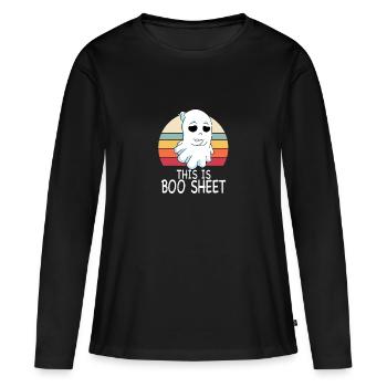This Is Boo Sheet - Women's Premium Organic Long Sleeve Shirt - black - Front - Julia (174cm)