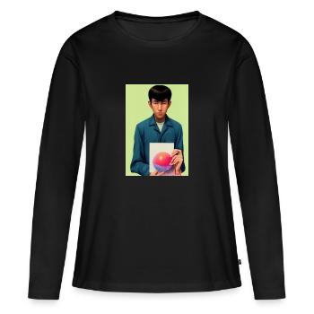 Bubble Gum Art Image - Selfie Artwork sur LSD - T-shirt manches longues Premium bio Femme - noir - Devant - Julia (174cm)