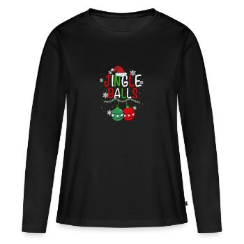 Jingle Balls Tinsel Tits Drôle Matching Couple Che - T-shirt manches longues Premium bio Femme - noir - Devant - Julia (174cm)
