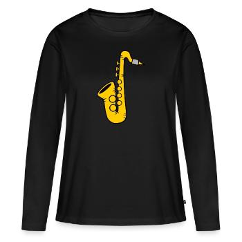 Saxophone saxophone - T-shirt manches longues Premium bio Femme - noir - Devant - Julia (174cm)