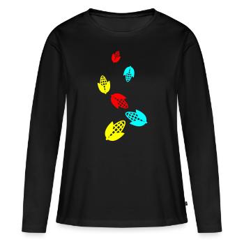 Symbole du maïs - T-shirt manches longues Premium bio Femme - noir - Devant - Julia (174cm)