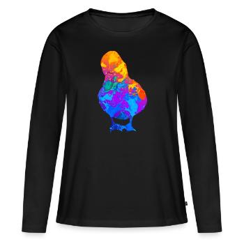 Canard Canard Colvert Enterich Silhouette Cadeau - T-shirt manches longues Premium bio Femme - noir - Devant - Julia (174cm)