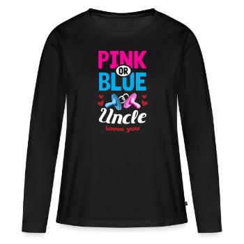 Oncle rose ou bleu vous aime Genre Révéler La fête - T-shirt manches longues Premium bio Femme - noir - Devant - Julia (174cm)