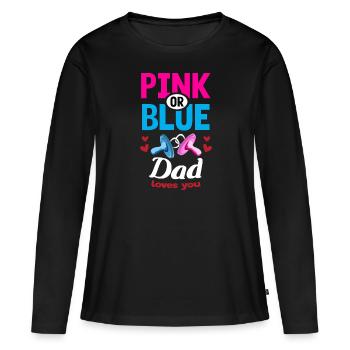 Papa rose ou bleu vous aime Genre Révéler La fête - T-shirt manches longues Premium bio Femme - noir - Devant - Julia (174cm)