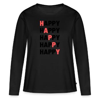 Content - T-shirt manches longues Premium bio Femme - noir - Devant - Julia (174cm)