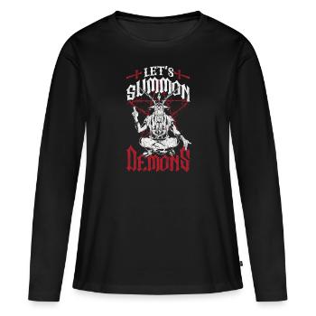 Occulte - T-shirt manches longues Premium bio Femme - noir - Devant - Julia (174cm)