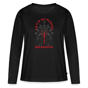Occulte - T-shirt manches longues Premium bio Femme - noir - Devant - Julia (174cm)