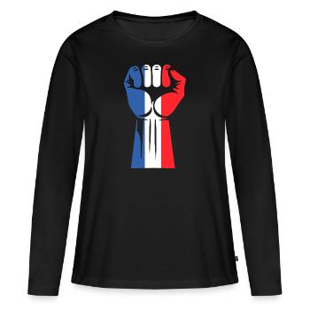 France patriote - T-shirt manches longues Premium bio Femme - noir - Devant - Julia (174cm)