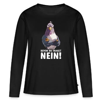 pigeon colombe oiseau pigeon éleveur avant de demander - T-shirt manches longues Premium bio Femme - noir - Devant - Julia (174cm)