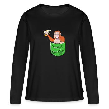 Orang-outan - T-shirt manches longues Premium bio Femme - noir - Devant - Julia (174cm)