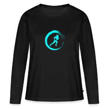 Mme Rugby - T-shirt manches longues Premium bio Femme - noir - Devant - Julia (174cm)