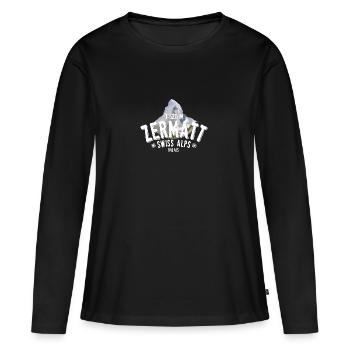 Zermatt Alpes suisses - T-shirt manches longues Premium bio Femme - noir - Devant - Julia (174cm)