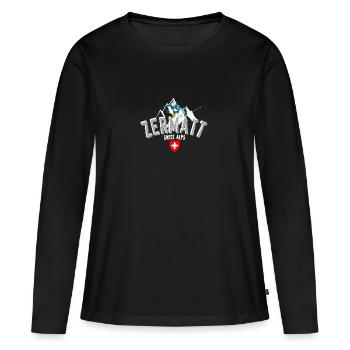 Zermatt Winter swiss alps - T-shirt manches longues Premium bio Femme - noir - Devant - Julia (174cm)
