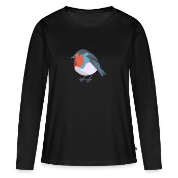 Rouge-gorge - T-shirt manches longues Premium bio Femme - noir - Devant - Julia (174cm)