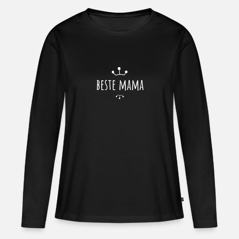 Beste Mama - Frauen Premium Bio Langarmshirt - Schwarz