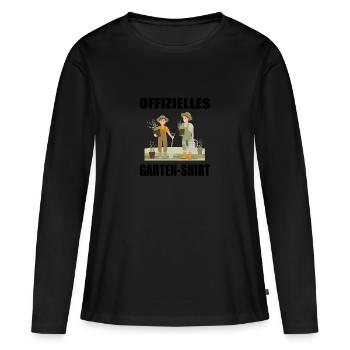 Garten - Frauen Premium Bio Langarmshirt - Schwarz - Vorne - Julia (174cm)