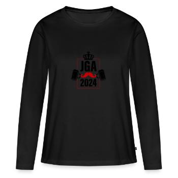 Enterrement de vie de garçon Enterrement de vie de garçon 2024 - T-shirt manches longues Premium bio Femme - noir - Devant - Julia (174cm)