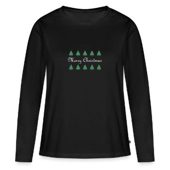 Joyeux Noël - T-shirt manches longues Premium bio Femme - noir - Devant - Julia (174cm)