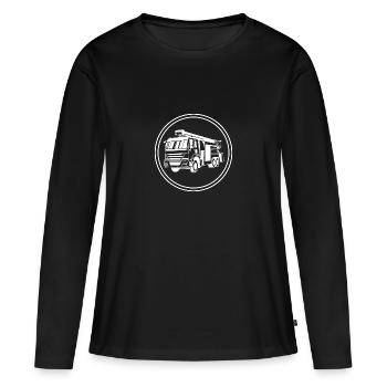 Camion de pompiers Brigade de pompiers - T-shirt manches longues Premium bio Femme - noir - Devant - Julia (174cm)