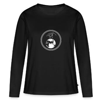 Planète Terre - T-shirt manches longues Premium bio Femme - noir - Devant - Julia (174cm)