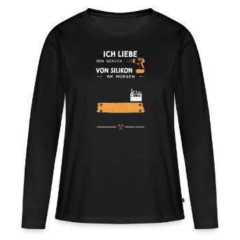Ich Liebe Den Geruch Von Silikon... - Frauen Premium Bio Langarmshirt - Schwarz - Vorne - Julia (174cm)