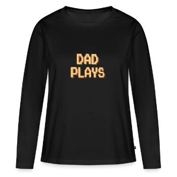 DAD PLAYS - Frauen Premium Bio Langarmshirt - Schwarz - Vorne - Julia (174cm)