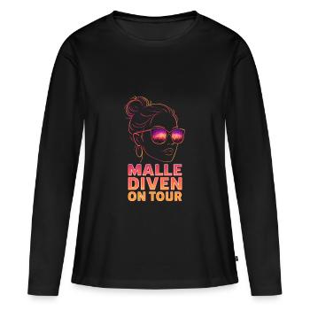Mallorca Party Spruch Lustig Malle Diven On Tour - Frauen Premium Bio Langarmshirt - Schwarz - Vorne - Julia (174cm)