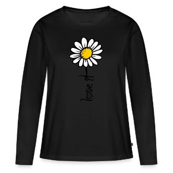 daisy - Women's Premium Organic Long Sleeve Shirt - black - Front - Julia (174cm)