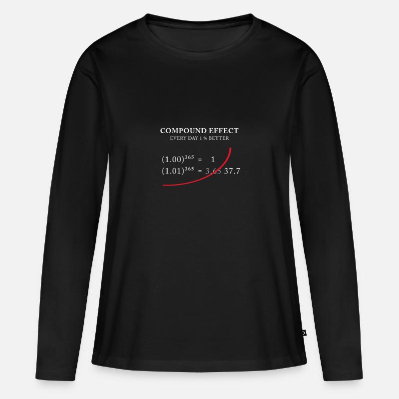 Compound Effect – Jeden Tag 1% besser - Frauen Premium Bio Langarmshirt - Schwarz