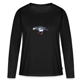 Pie - T-shirt manches longues Premium bio Femme - noir - Devant - Julia (174cm)