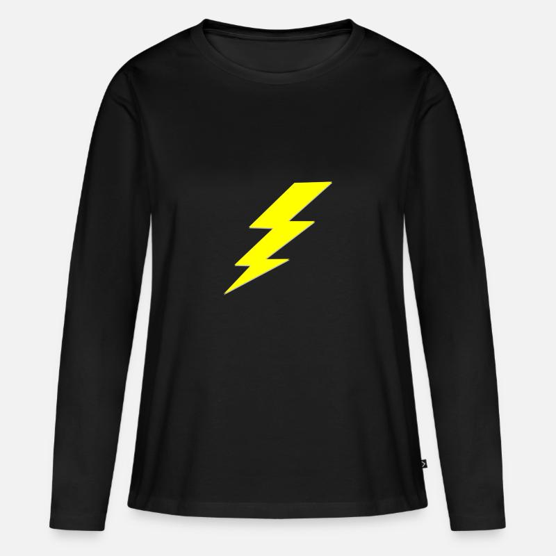 Blitz - Frauen Premium Bio Langarmshirt - Schwarz