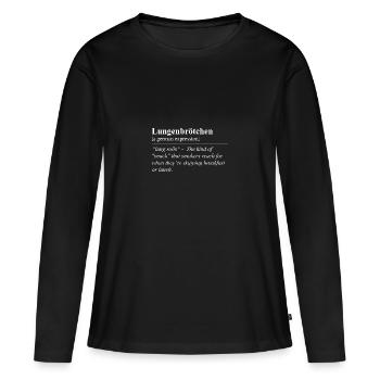 Lung Bun Idiome allemand drôle - T-shirt manches longues Premium bio Femme - noir - Devant - Julia (174cm)