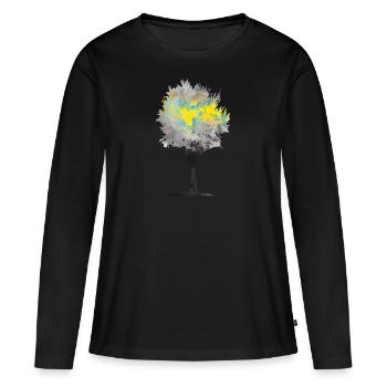 arbre - T-shirt manches longues Premium bio Femme - noir - Devant - Julia (174cm)